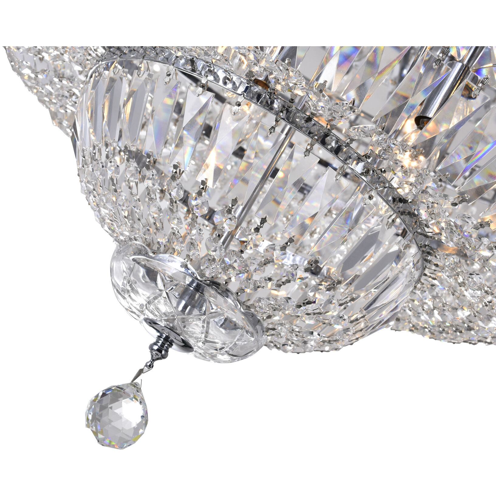 Stefania 21 Light 36 inch Chrome Bowl Flush Mount Ceiling Light