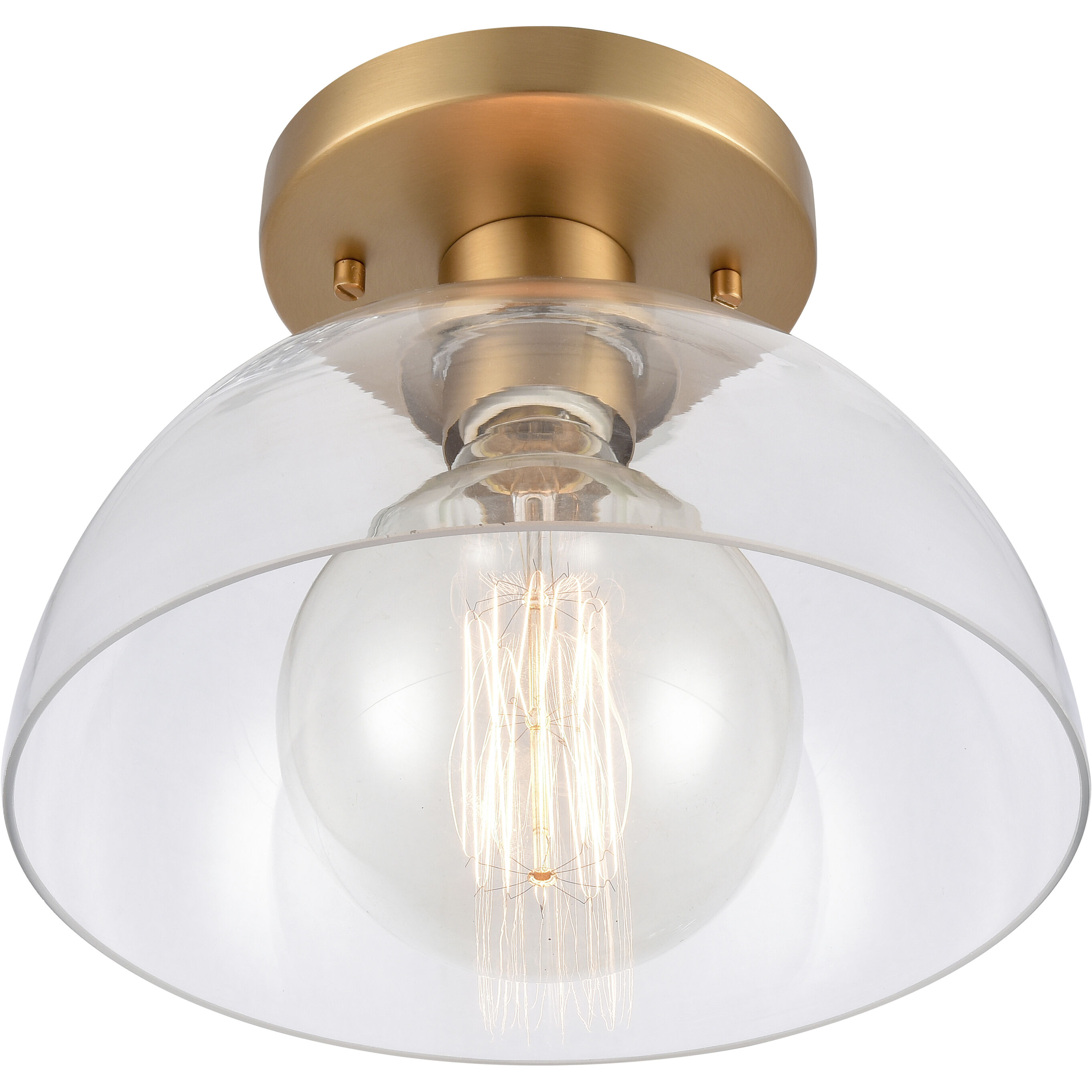 Julian 1 Light 10 inch Brushed Gold Semi Flush Mount Ceiling Light