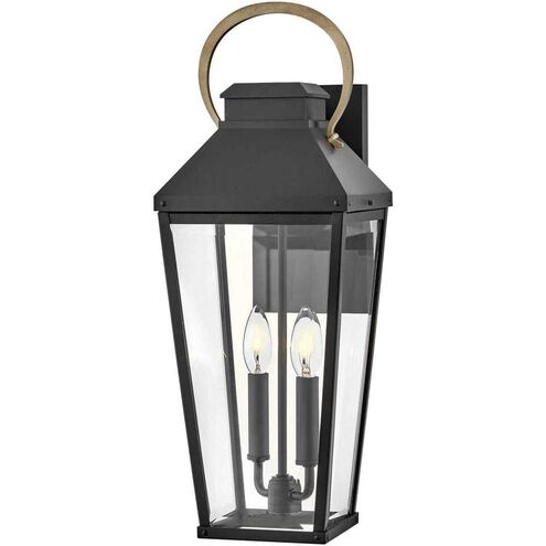 Dawson LED 22 inch Black with Burnished Bronze Outdoor Wall Mount Lantern