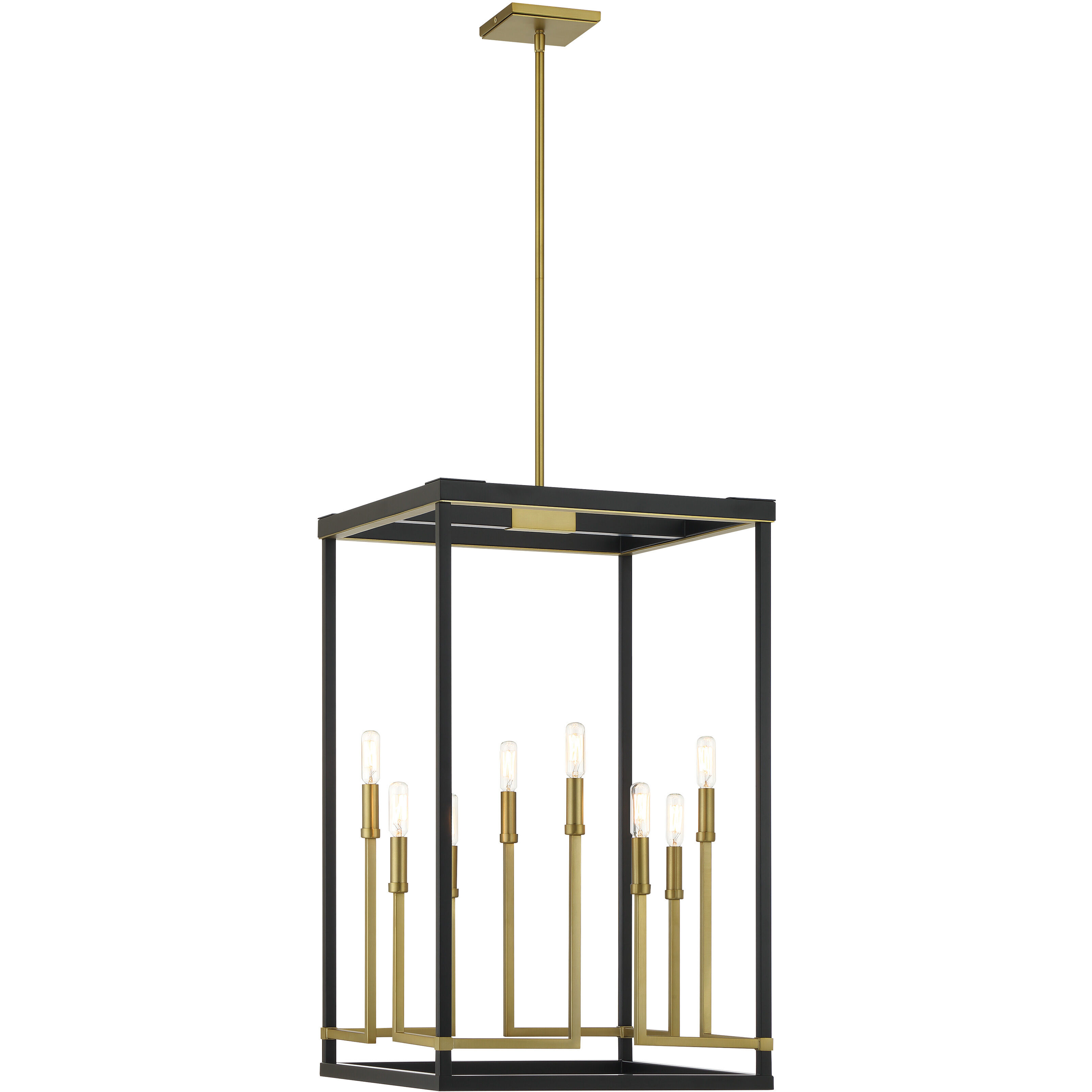 Union Estates 8 Light 18 inch Coal And Soft Brass Pendant Ceiling Light