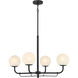 Whitehall 4 Light 30 inch Dark Matte Black Chandelier Ceiling Light