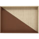Leather & Raffia Brown and Natural Trays, Set of 2