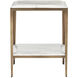 Oblique 20.5 X 16 inch Natural and Antique Brass Side Table