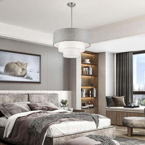 Brookmeade 4 Light 23 inch Brushed Nickel Pendant Chandelier Ceiling Light