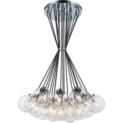 The Bougie 19 Light 30 inch Chrome Chandelier Ceiling Light in Clear