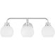 Contemporary 3 Light 24 inch Chrome Bathroom Vanity Light Wall Light
