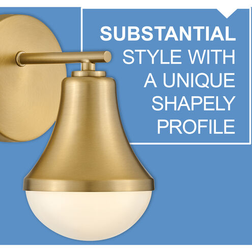 Haddie LED 7.25 inch Lacquered Brass Bath Light Wall Light
