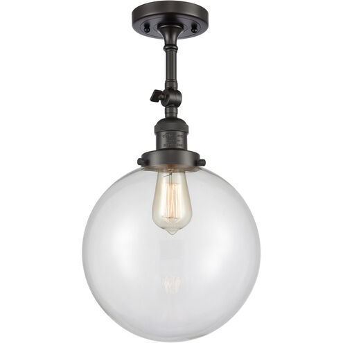 Franklin Restoration X-Large Beacon LED 10 inch Oil Rubbed Bronze Semi-Flush Mount Ceiling Light in Clear Glass, Franklin Restoration