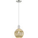 Downtown Urban Preston 1 Light 7 inch Brushed Satin Nickel Mini Pendant Ceiling Light in Mercury