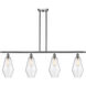 Ballston Cindyrella 4 Light 48 inch Brushed Satin Nickel Island Light Ceiling Light in Incandescent, Seedy Glass