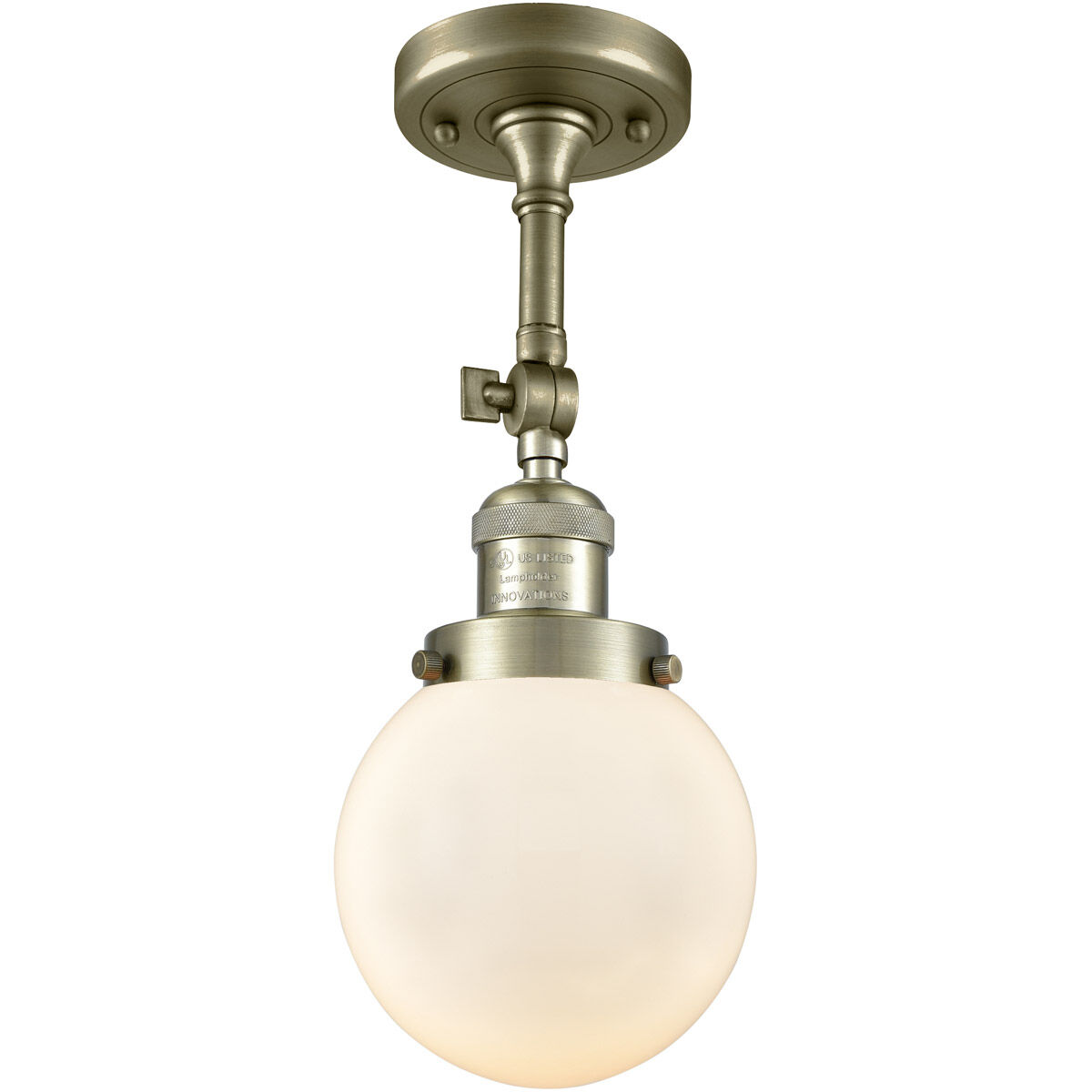 Franklin Restoration Beacon 1 Light 6 inch Antique Brass Sconce Wall Light in Cased Matte White Glass, Franklin Restoration