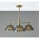 Zoe 3 Light 25.5 inch Antique Brass Chandelier Ceiling Light