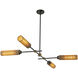 Alora Mood Colby Linear Pendant Ceiling Light in Matte Black and Tan Jute