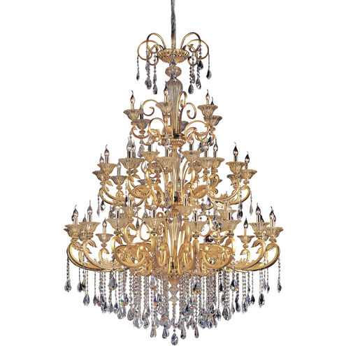 Legrenzi 48 Light 65 inch Two Tone Gold - 24K Chandelier Ceiling Light in Two-tone Gold/24K, Firenze Clear