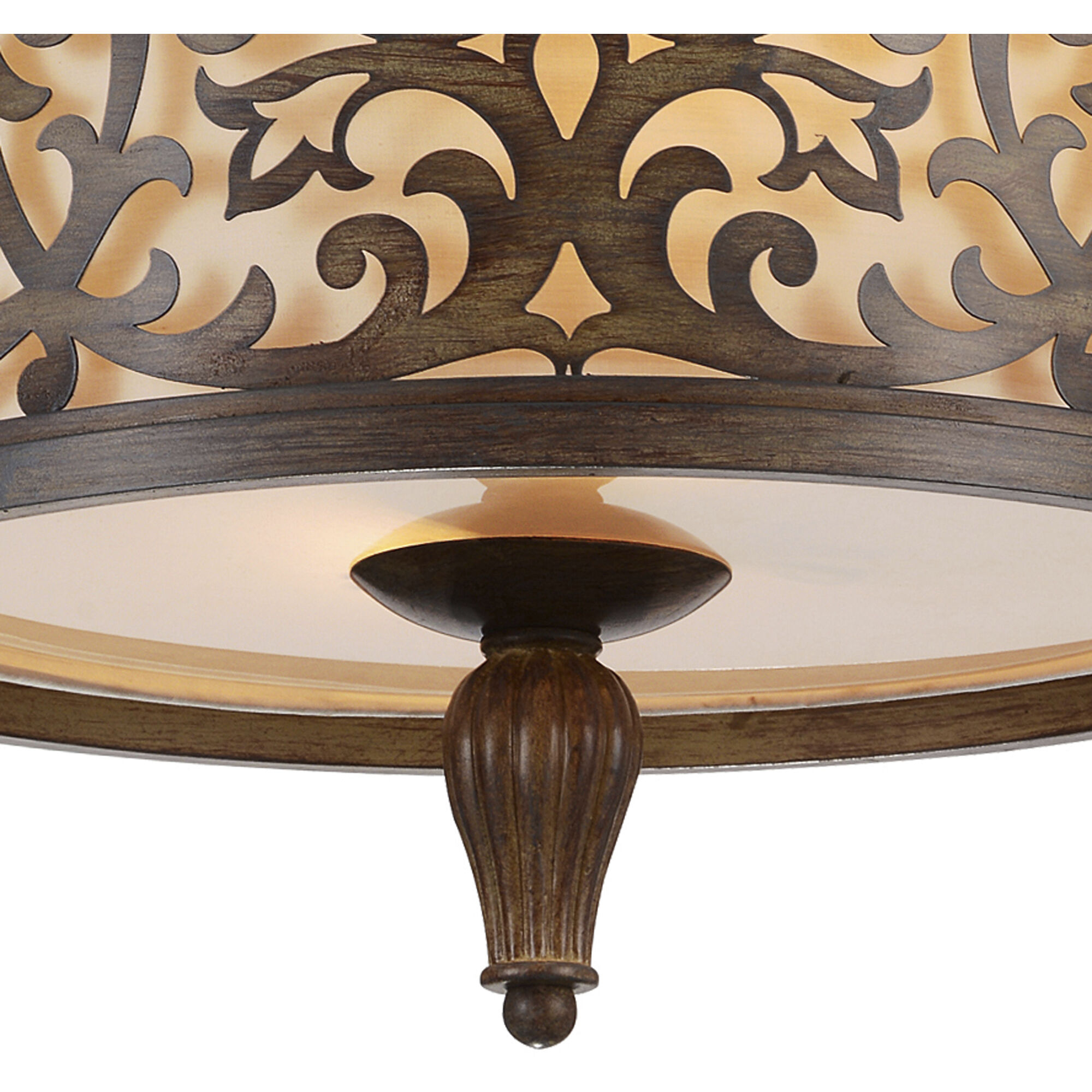 Nicole 3 Light 14 inch Brushed Chocolate Drum Shade Flush Mount Ceiling Light