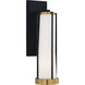Thomas O'Brien Calix LED 4.5 inch Bronze and Brass Bracketed Bath Sconce Wall Light in White Glass, Bronze and Hand-Rubbed Antique Brass