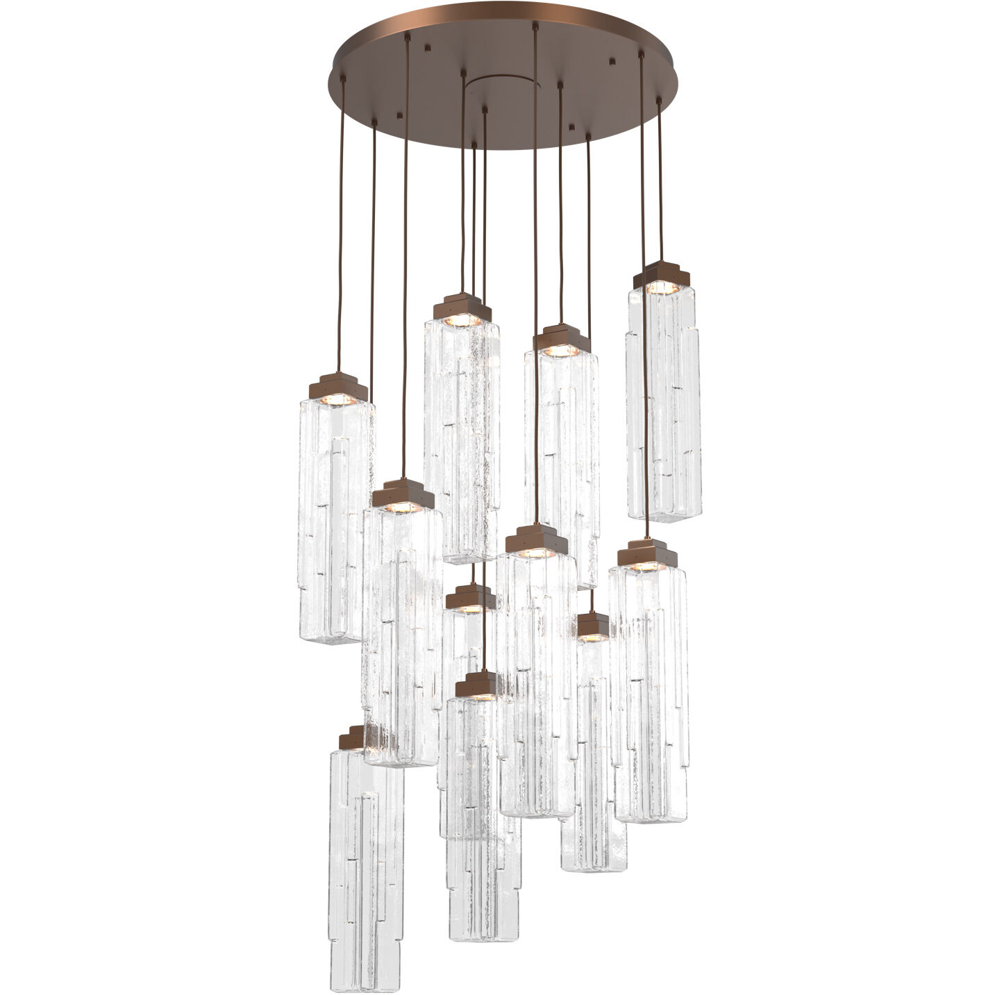 Ledgestone LED 34 inch Burnished Bronze Chandelier Ceiling Light, Round Multi-Port