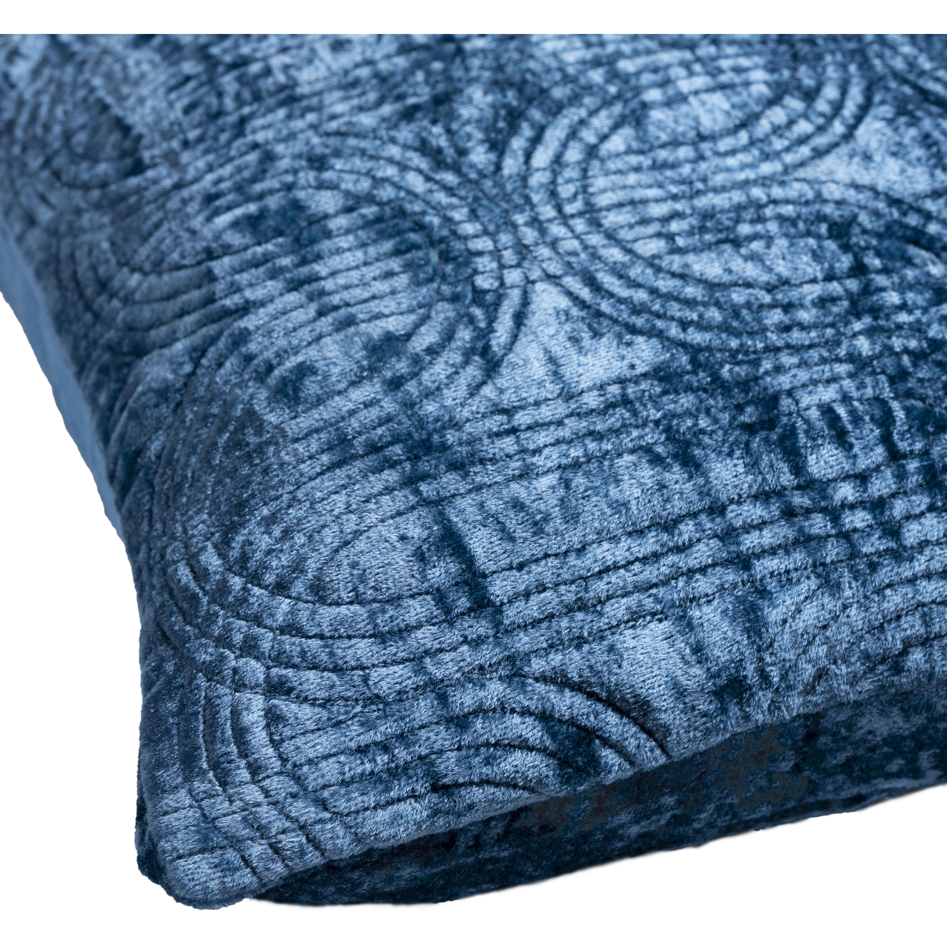 Velvet Deco 20 inch Dark Blue Pillow Kit in 20 x 20, Square