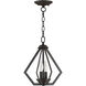 Prism 2 Light 11 inch Bronze Convertible Mini Chandelier/Ceiling Mount Ceiling Light