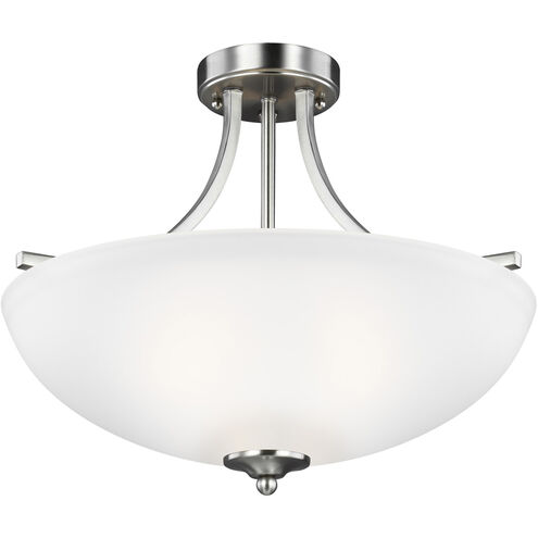 Geary 3 Light 18.63 inch Brushed Nickel Convertible Pendant Semi-Flush Ceiling Light