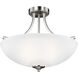 Geary 3 Light 18.63 inch Brushed Nickel Convertible Pendant Semi-Flush Ceiling Light