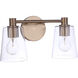Emilio 2 Light 15 inch Satin Brass Vanity Light Wall Light