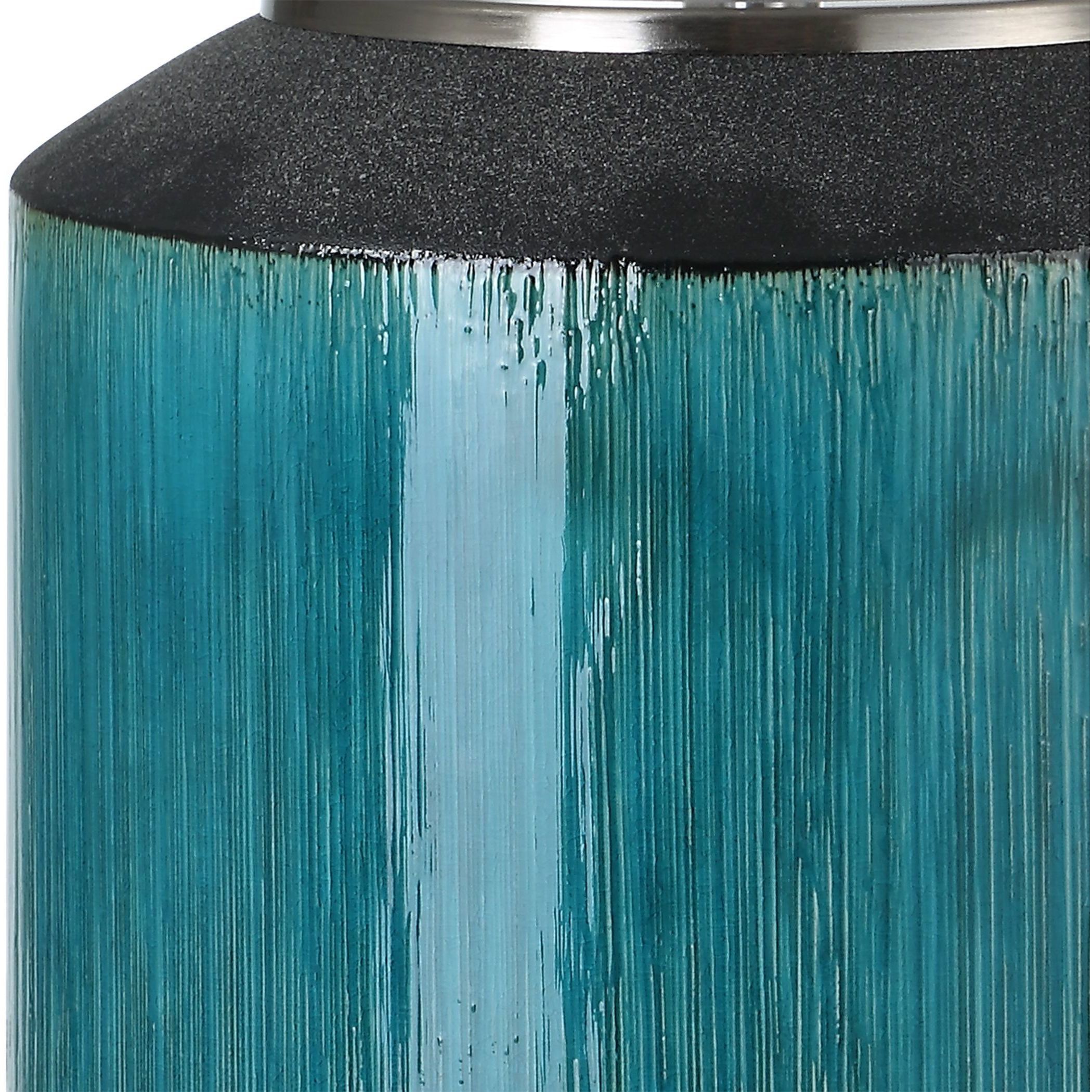 Maui 29 inch 150.00 watt Aqua Blue Glaze and Matte Bronze Table Lamp Portable Light