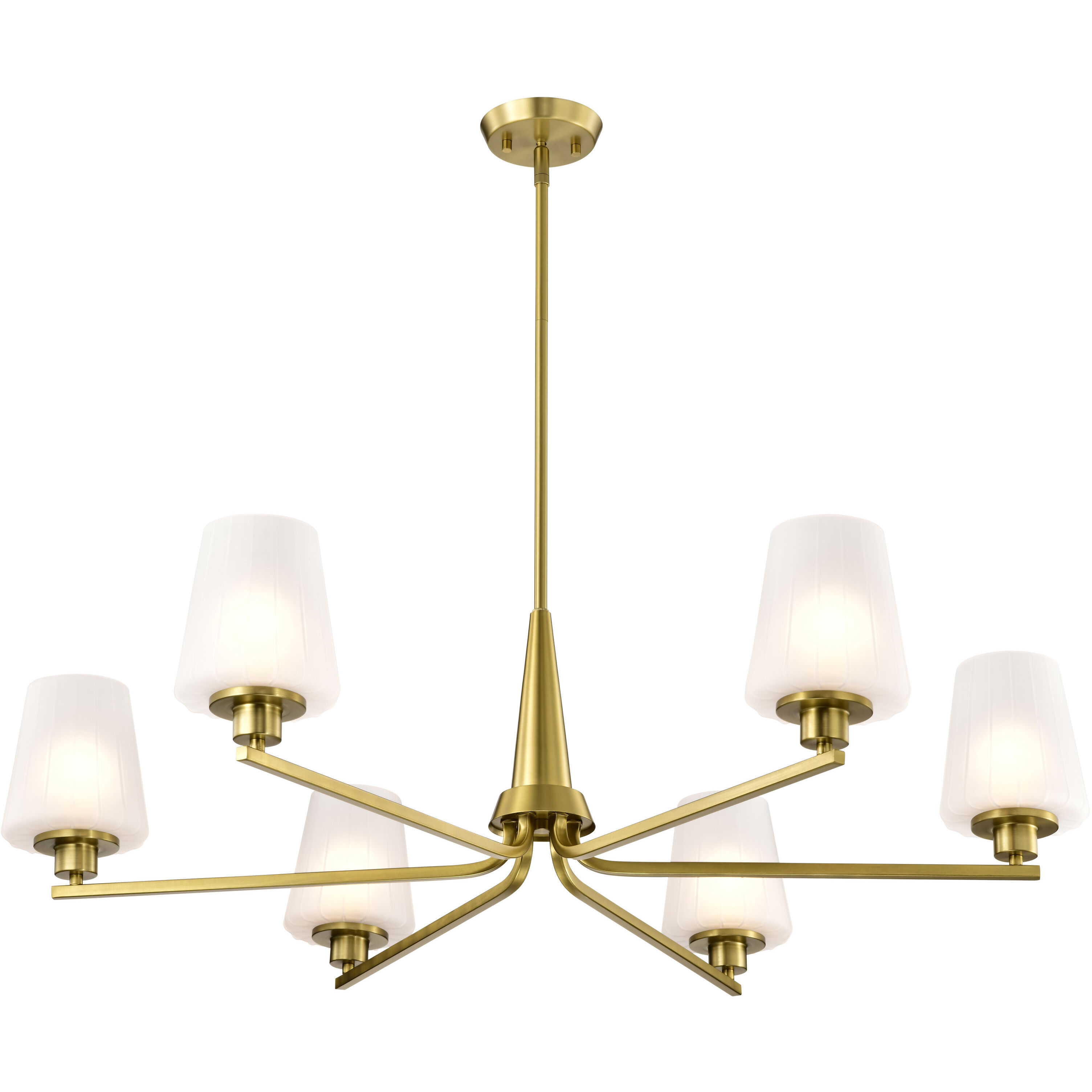 Lune 40 inch Vintage Brass Chandelier Ceiling Light