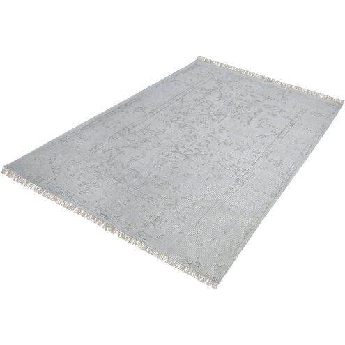 Belleville 96 X 30.7 inch Gray with Silver Rug, Hand-Knotted