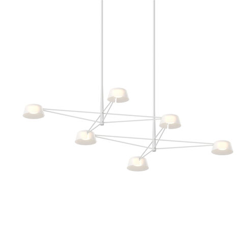 Ray LED 67.75 inch Warm Gray and Opal White Chandelier Ceiling Light