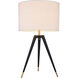 Canada 25 inch 100.00 watt Black/Brass Table Lamp Portable Light