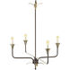Lowcountry 4 Light Rustic Bronze and Antique Platinum Chandelier Ceiling Light