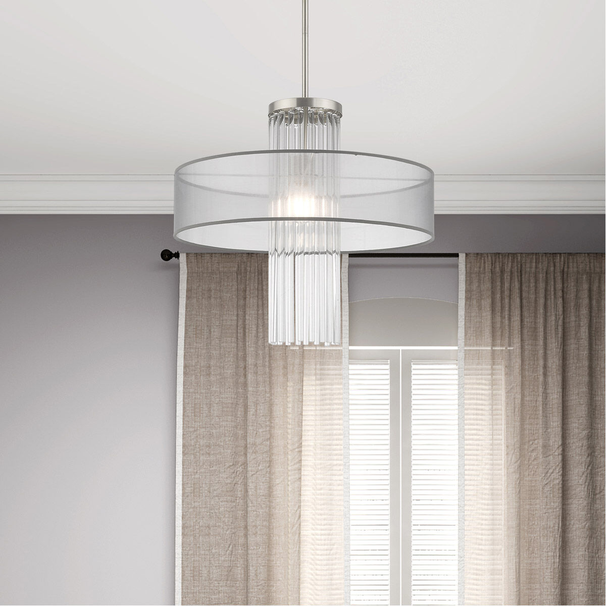 Alexis 1 Light 20 inch Brushed Nickel Pendant Chandelier Ceiling Light