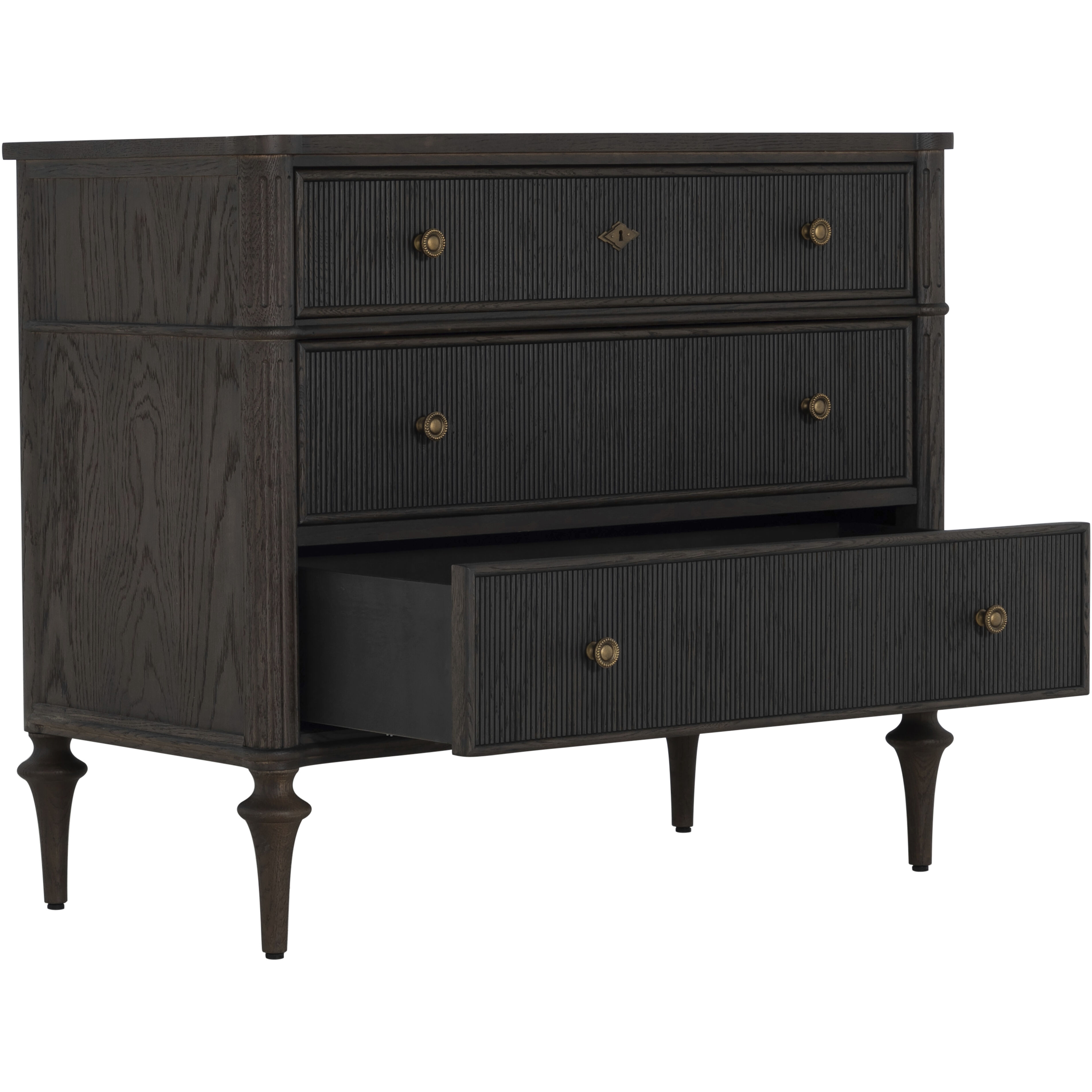 Andrea Dark Stained Oak / Antique Brass / Brown Stained Oak Chest