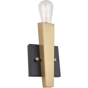 Olympia 1 Light 2.5 inch Black and Satin Brass ADA Wall Sconce Wall Light