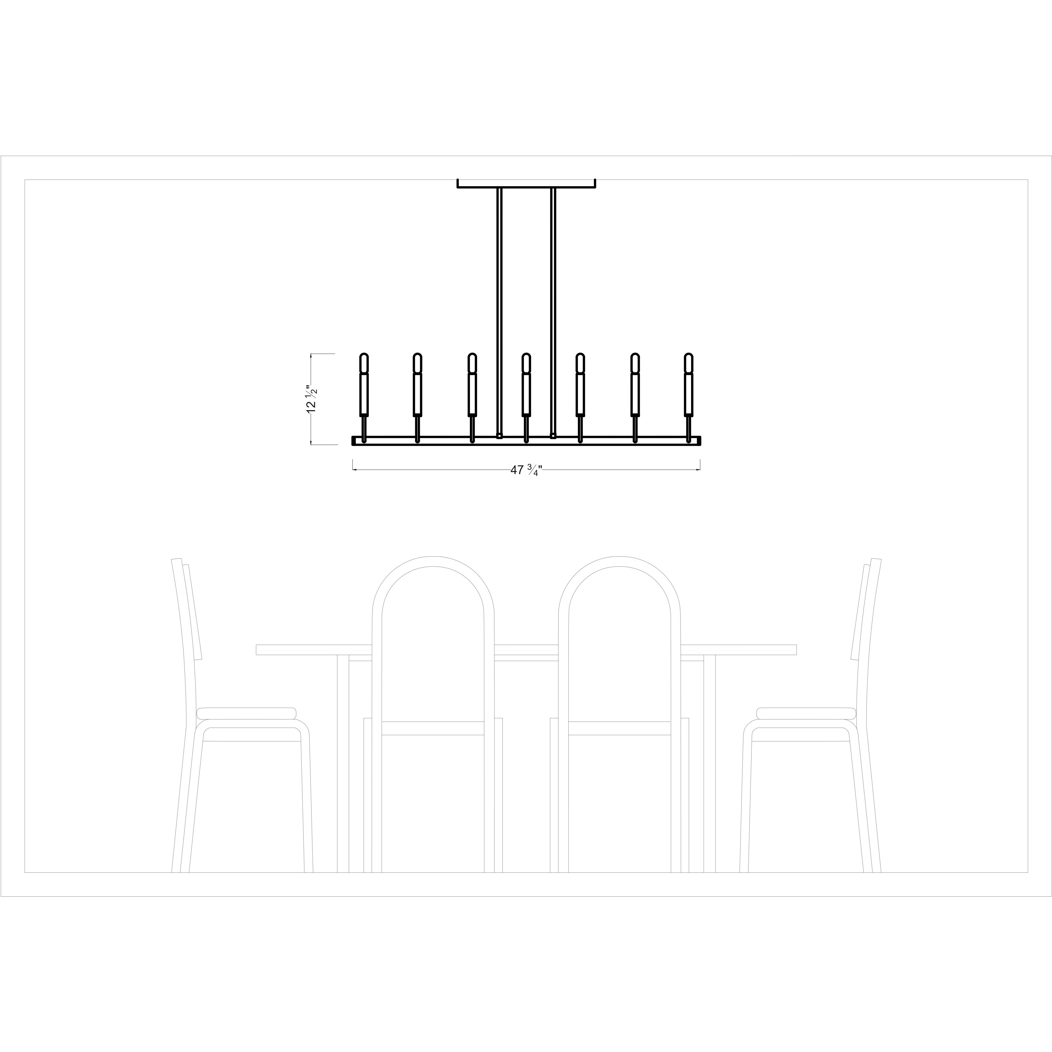 ED Ellen DeGeneres Brianna 14 Light 47.75 inch Aged Iron Linear Chandelier Ceiling Light