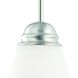 Bella 1 Light 7.25 inch Brushed Nickel Mini Pendant Ceiling Light