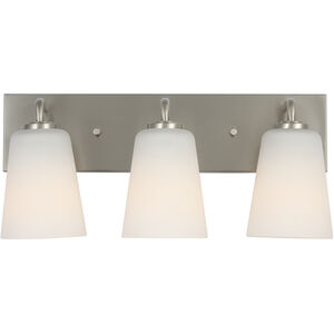 Miles 3 Light 18 inch Brushed Nickel Vanity Light Wall Light, Large