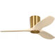 Seyra 44 inch Burnished Brass with Washed White Oak Blades Ceiling Fan