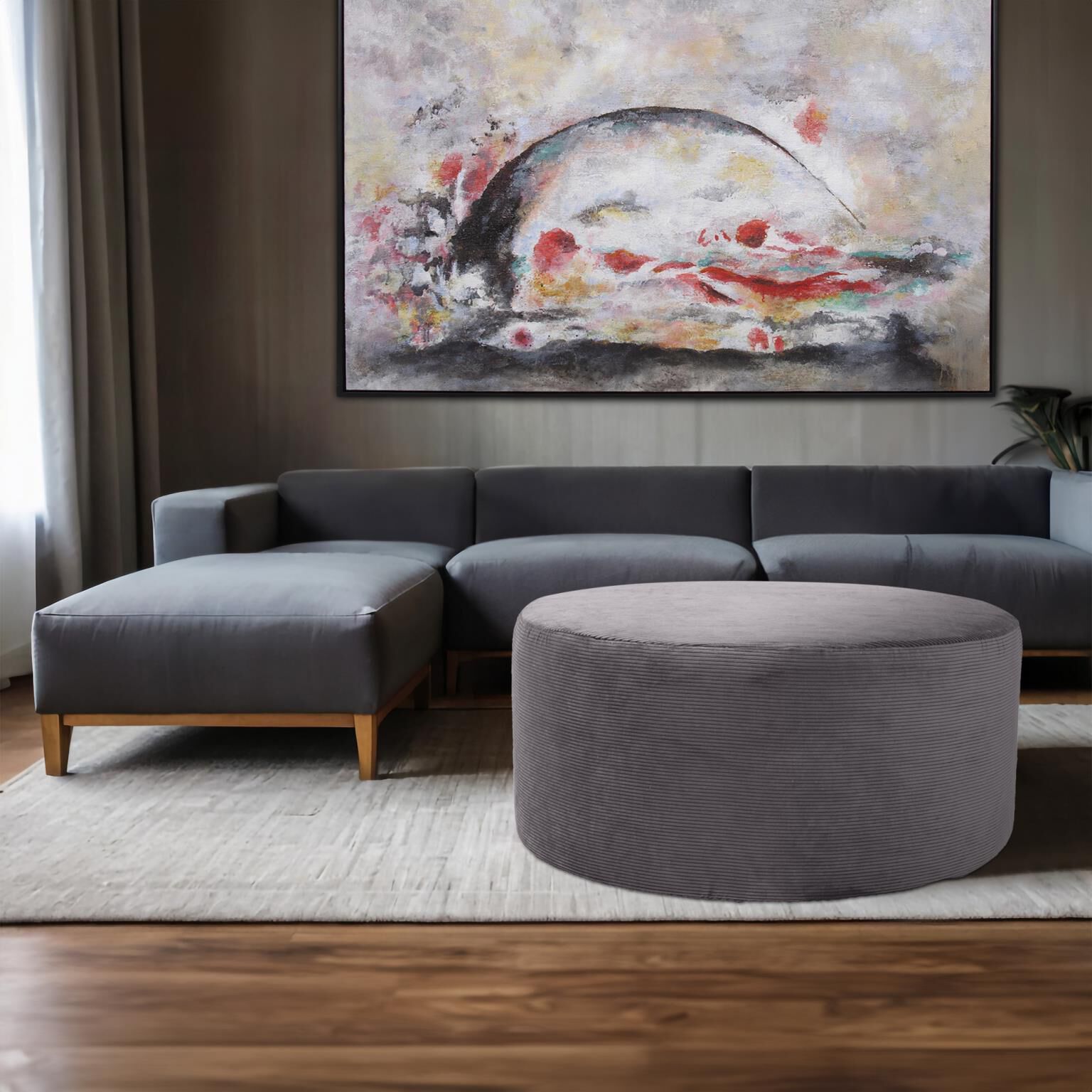 Pana Universal 18 inch Charcoal Ottoman