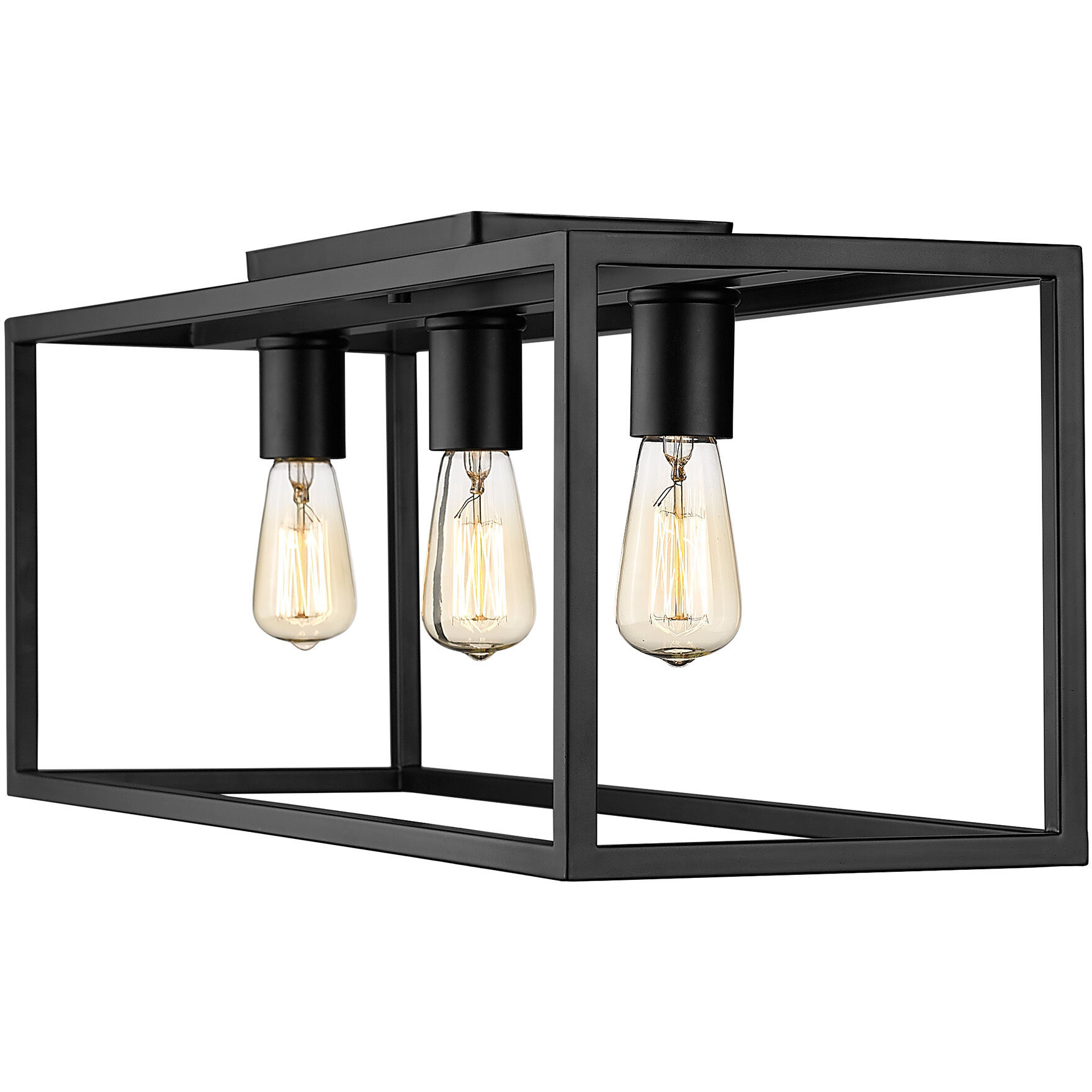 Wesson 3 Light 25.25 inch Matte Black Flush Mount Ceiling Light