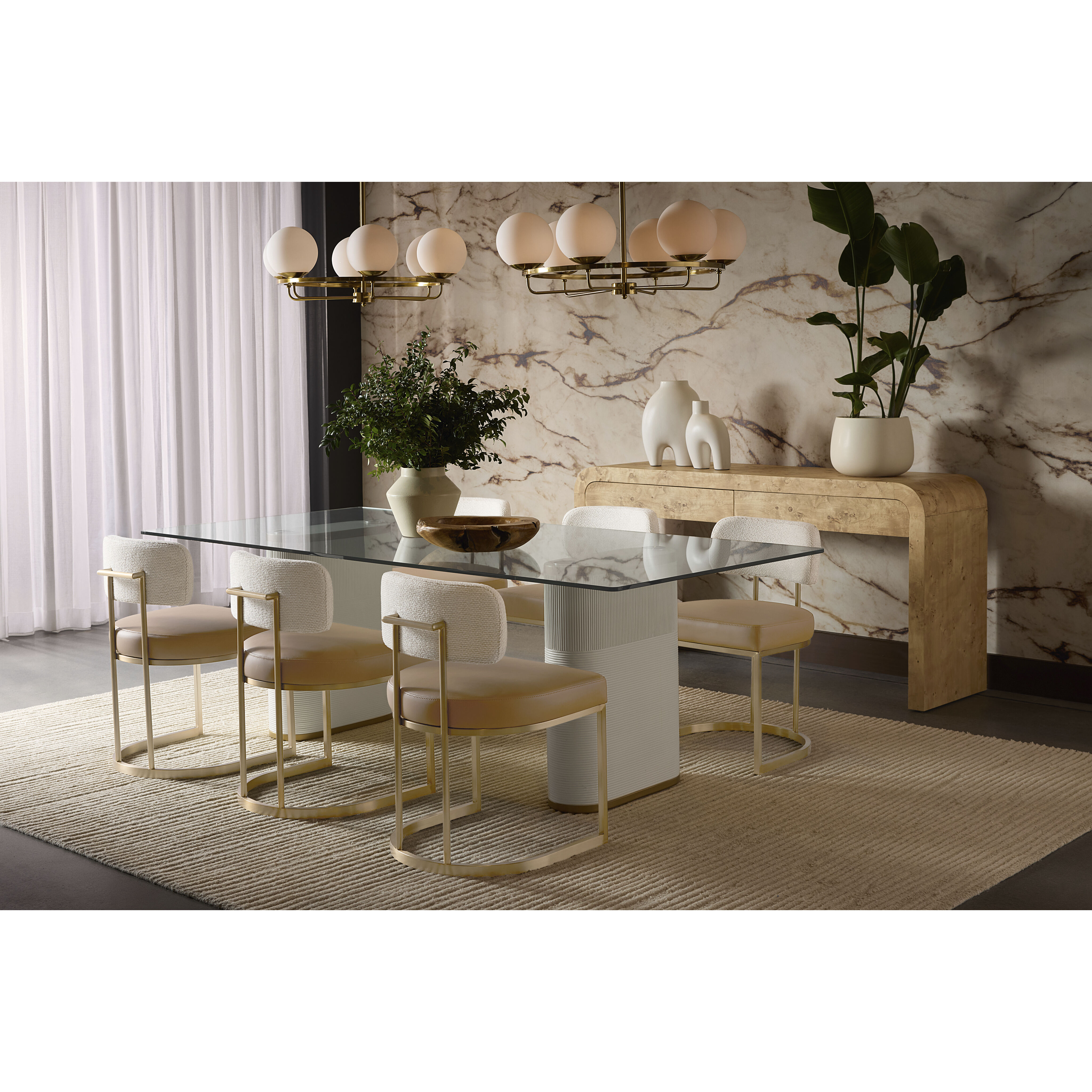 Larissa Napa Cognac / Rhea Light Barley Dining Chair