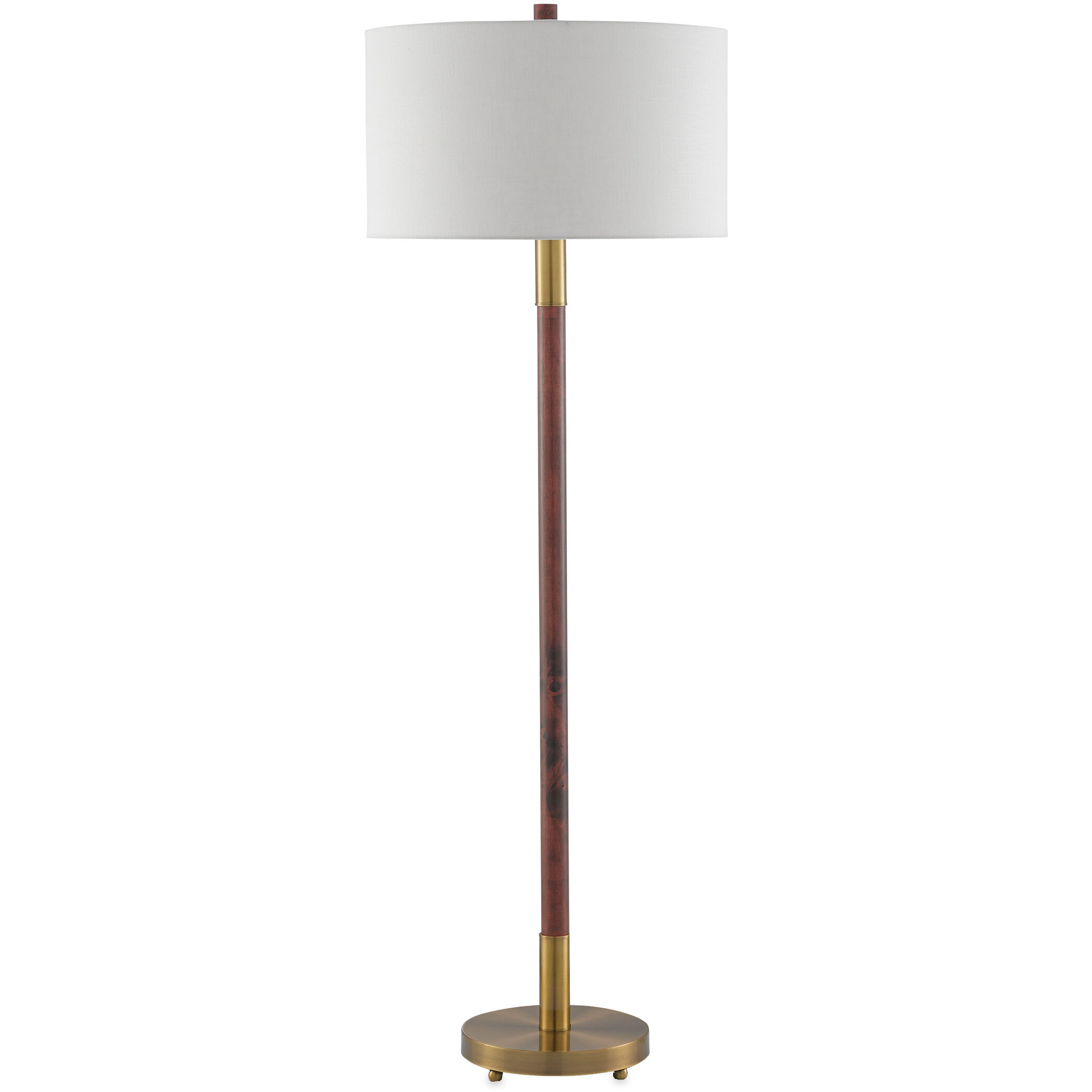 Bravo 66.25 inch 150 watt Mahogany/Antique Brass Floor Lamp Portable Light