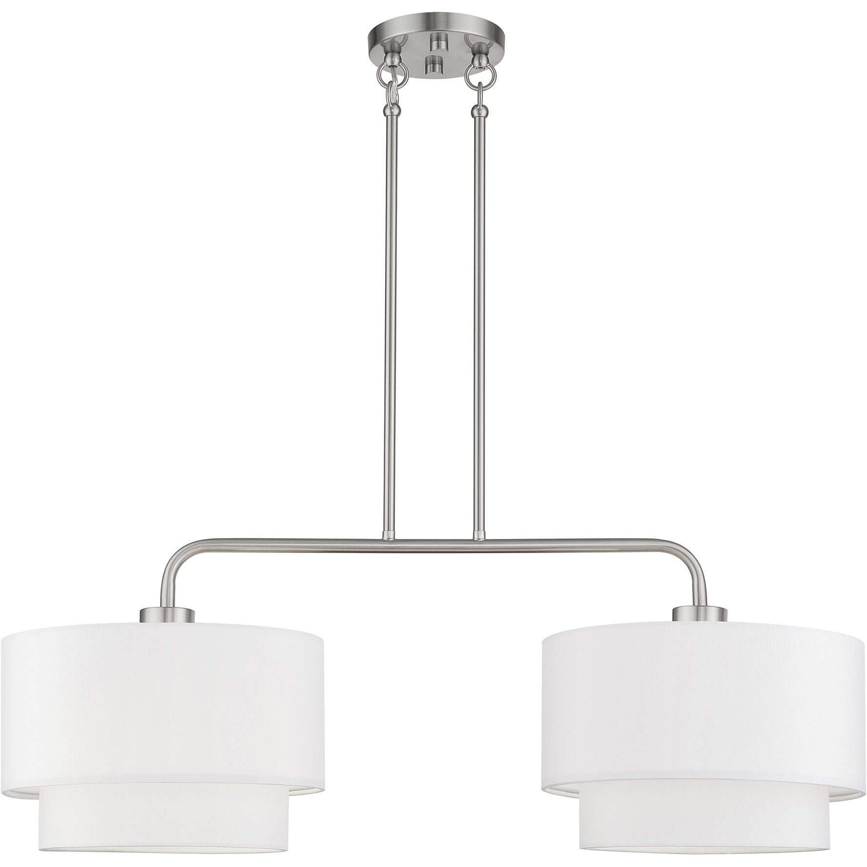 Manorwood 2 Light 35 inch Brushed Nickel Linear Chandelier Ceiling Light
