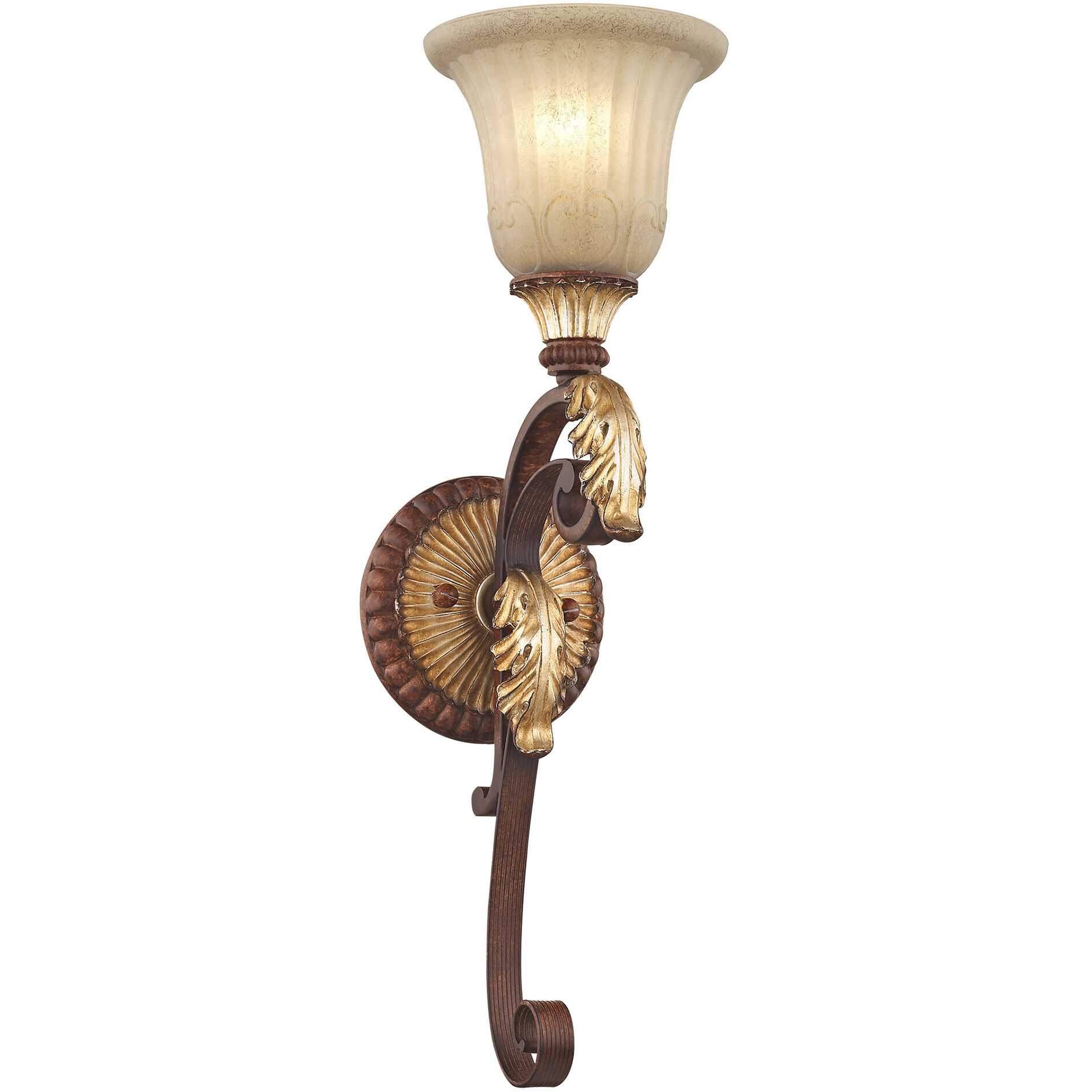 Villa Verona 1 Light 6 inch Verona Bronze with Aged Gold Leaf Accents Wall Sconce Wall Light