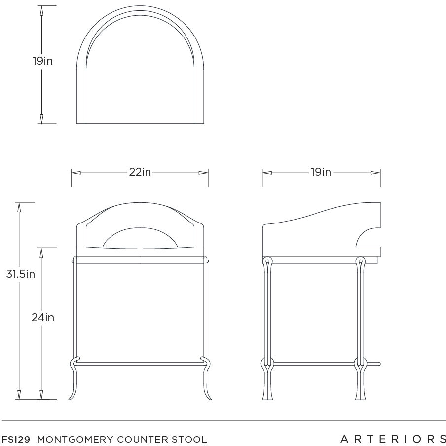 Montgomery 31.5 inch Whitewash and Natural Iron Counter Stool