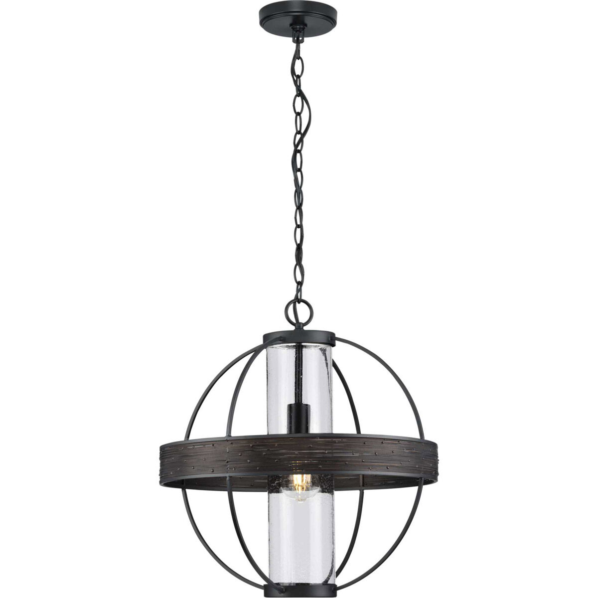 Terrace 1 Light 18 inch Matte Black Outdoor Hanging Light