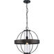 Terrace 1 Light 18 inch Matte Black Outdoor Hanging Light