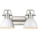 Yep Duncan Vanity Wall Light in Pewter, Matte White