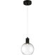 Port Nine LED 8 inch Matte Black Pendant Ceiling Light in Clear